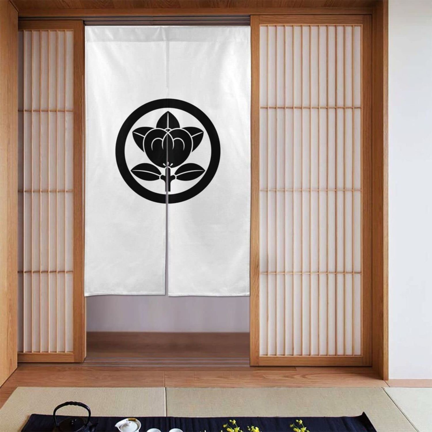 TEMU Curtains Privacy Good Luck Ese Style Family Circle With Tangerines Door Curtains Partitns Curtains Long Curtains Blackout Curtains Heat Insulatn