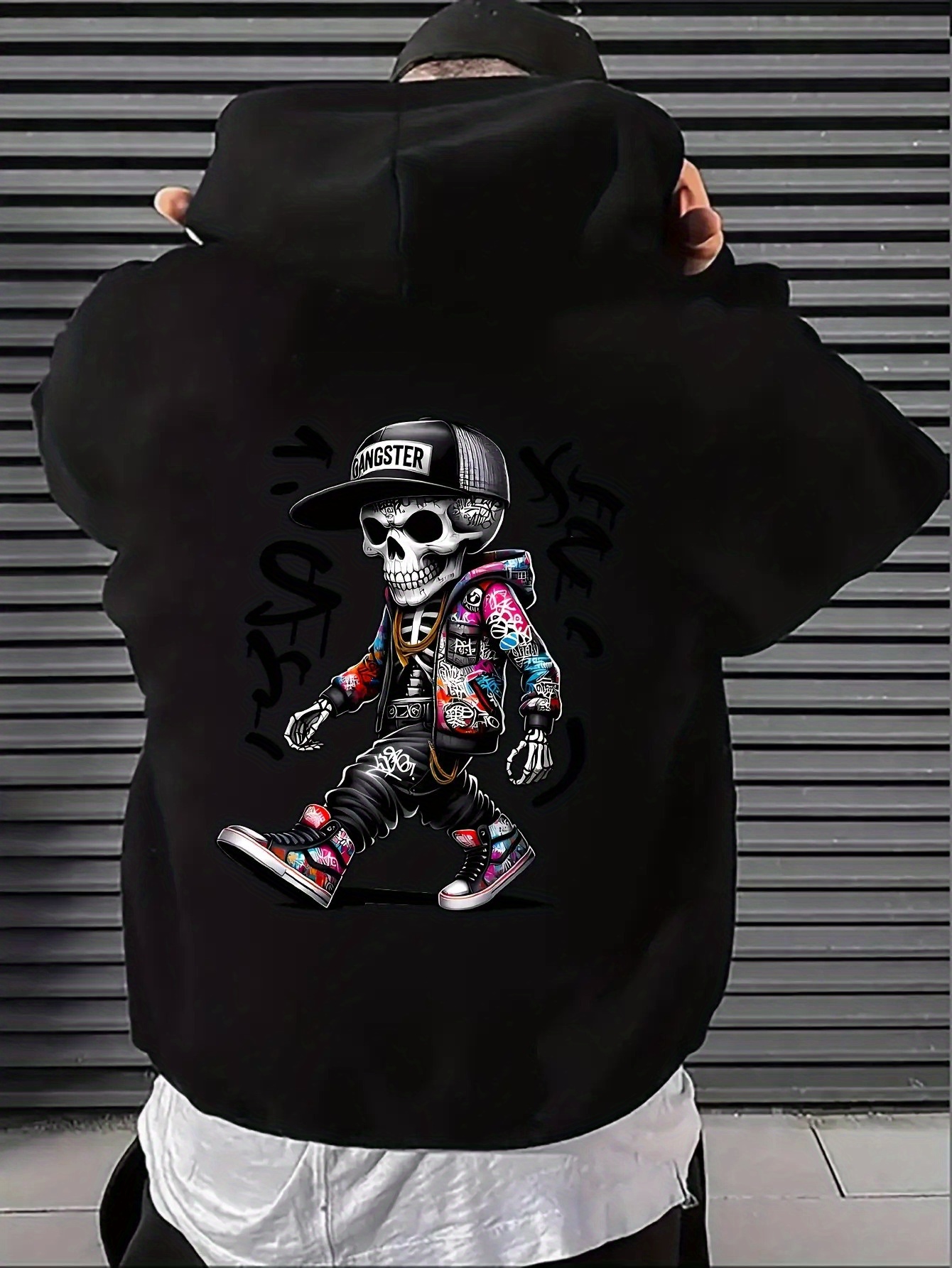 Gothic Hoodie met Skull Print voor Heren