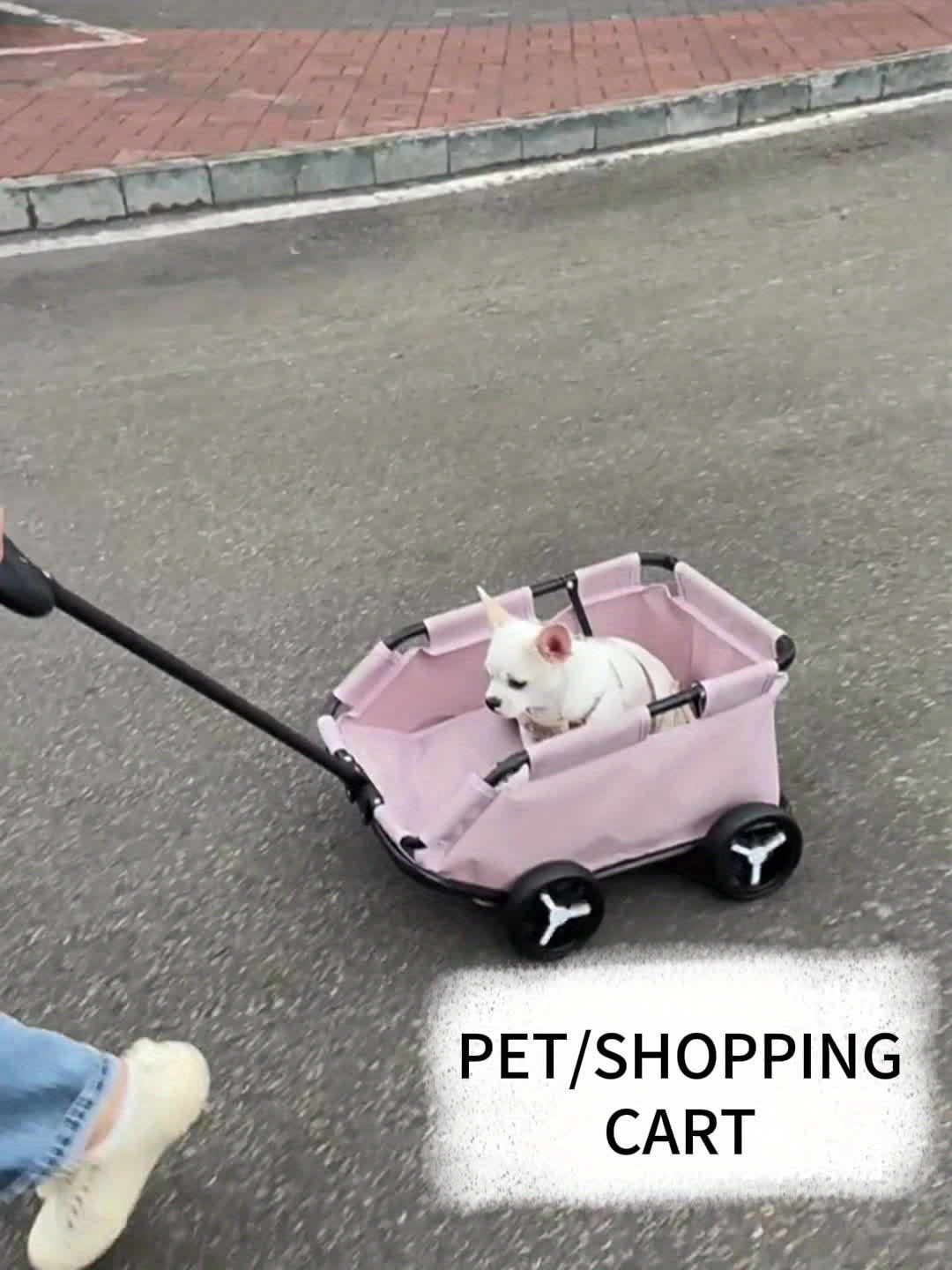 1pc Carrito De Paseo Para Mascotas Pequeñas, Ligero, Plegable Para Viajes  Al Aire Libre Para Perros Y Gatos, Carrito Portátil Para Mascotas - Temu