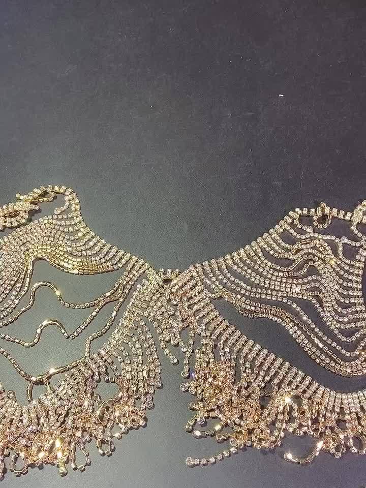 Rhinestone Bra Chain Layered Gold Body Chain Sparkly Bikini Summer Beach  Body Jewelry for Women