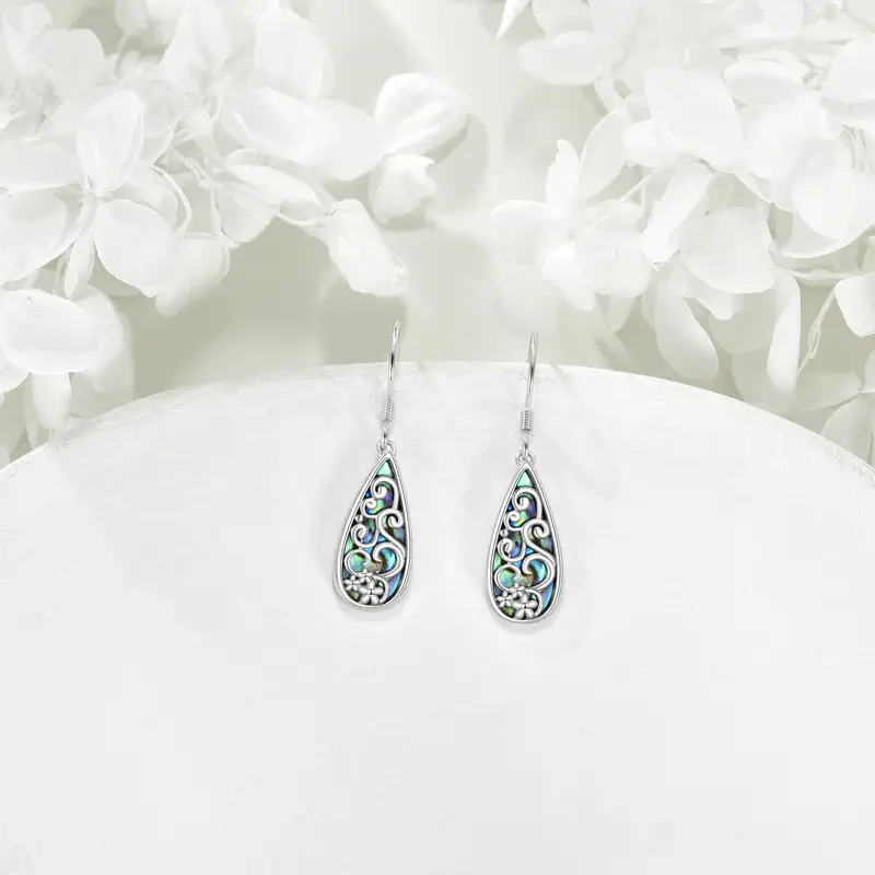 teardrop   earrings for women 925 sterling silver dangle earrings abalone shell earring for women Product details 2
