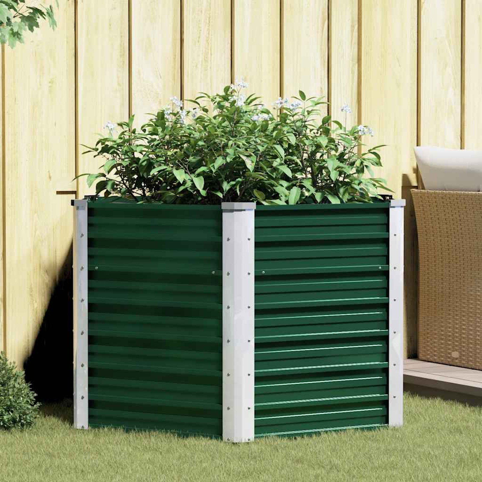 Garden Raised Bed 129x77cm Galvanized Steel Silvery, Planter Box Outdoor, Larger Planter Box For Vegetables, Fruits, Flowers