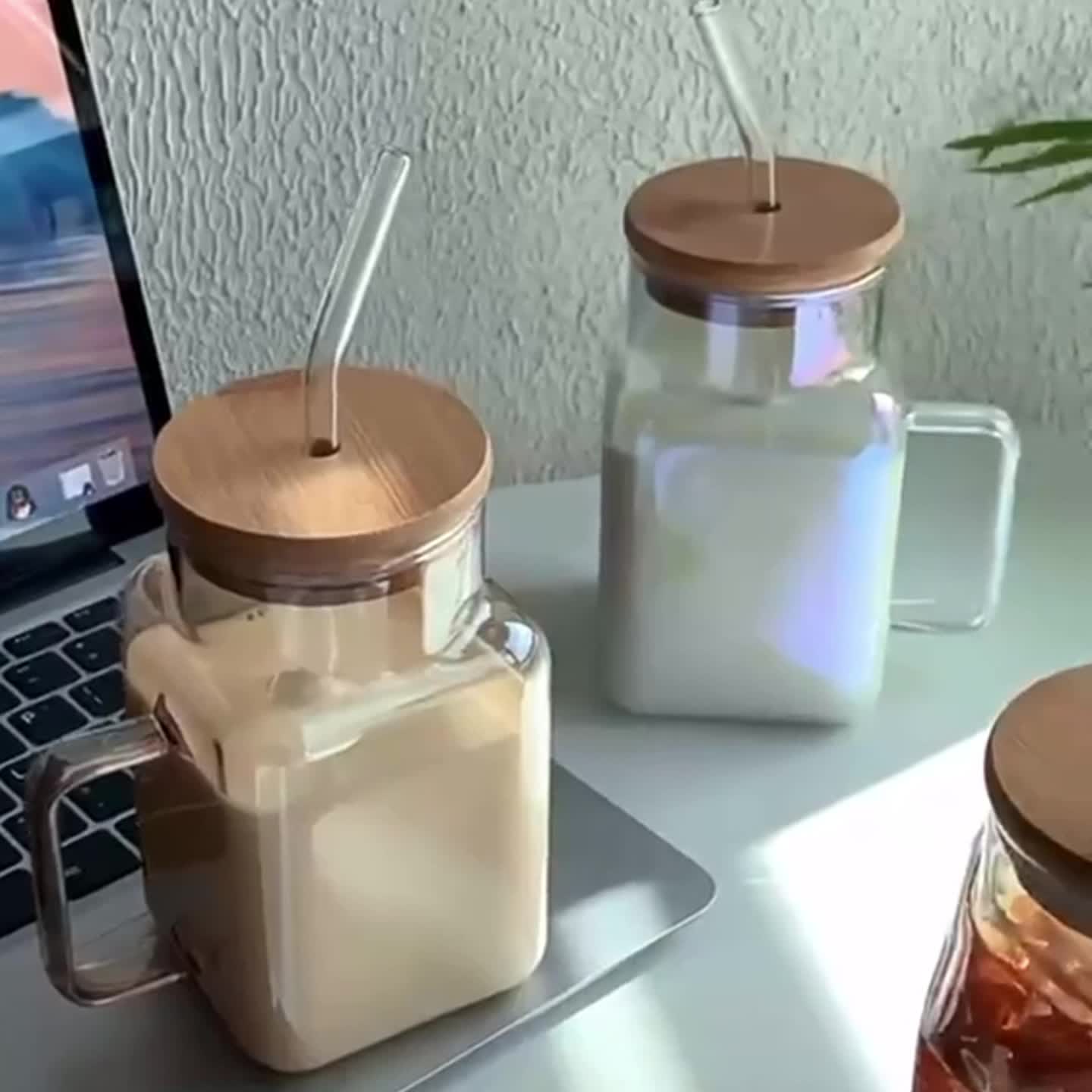 COFFEE MOMENTS - Printed Mason Jars With Lid & Straw