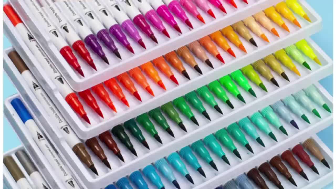 Dual Tip Brush Markers Pens:12 Colored Calligraphy Pens, Dual Tip Markers  For Adult Coloring Felt Tip Watercolor Pens For Books Drawing Planner  Calendar Art Markers Sketch Pen School Supplies. - Temu