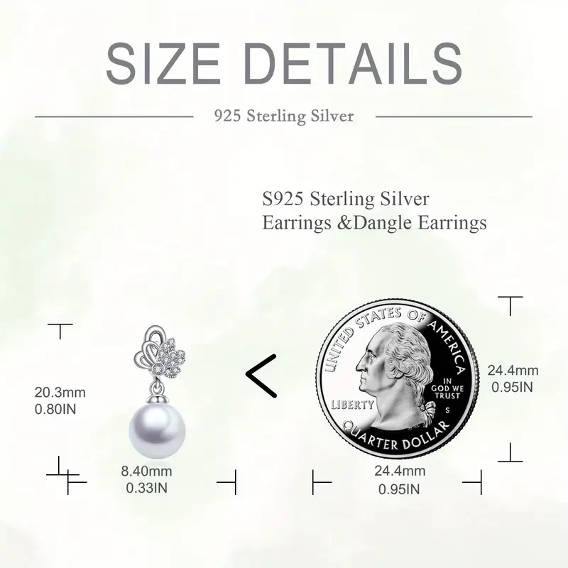 synthetic pearl dangle earrings for women 925 sterling silvery animal jewelry anniversary brithday jewelry for her women mothers day christmas gifts synthetic pearl drop earrings Product details 4
