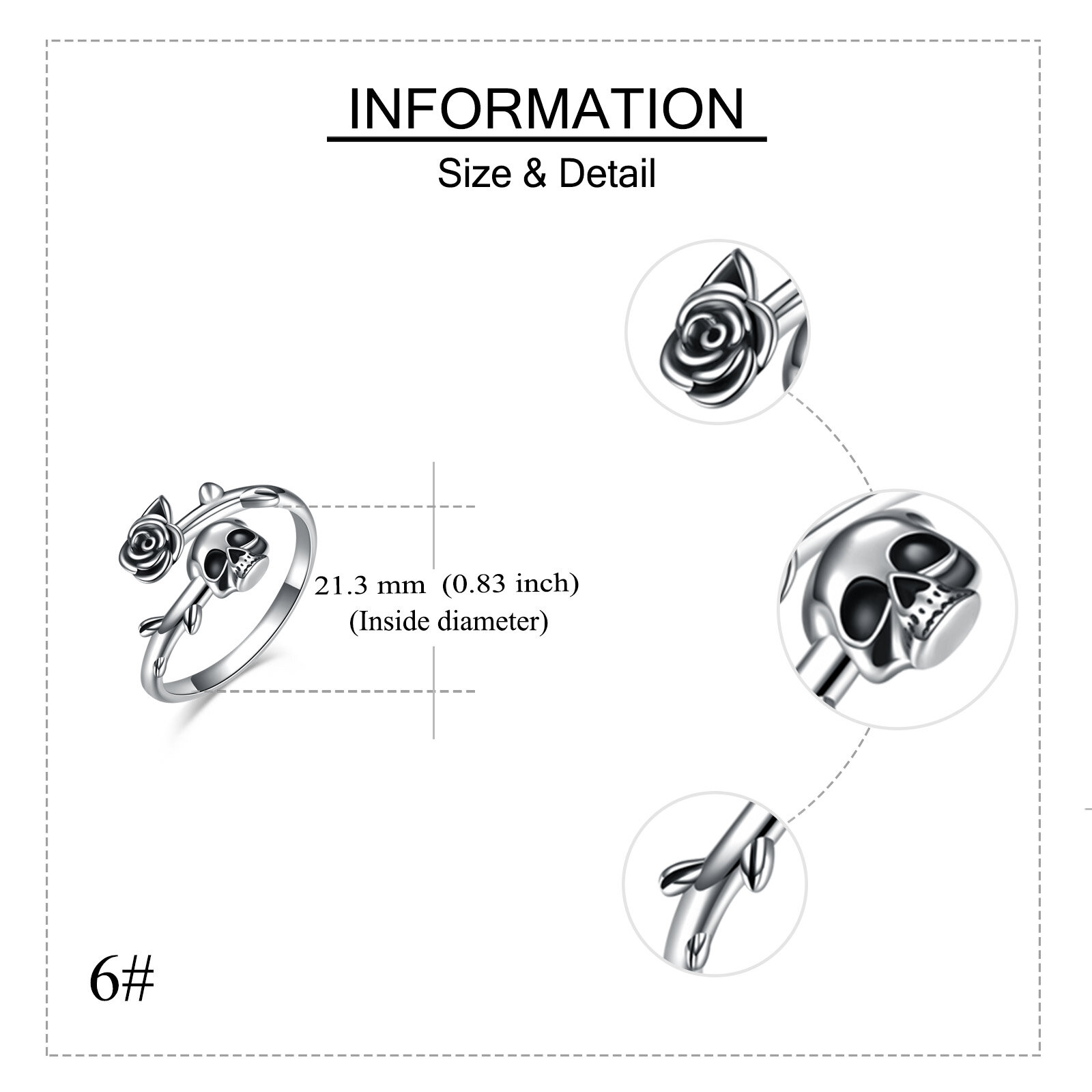 Sterling Silver Gothic Skull Ring — Statement Wear