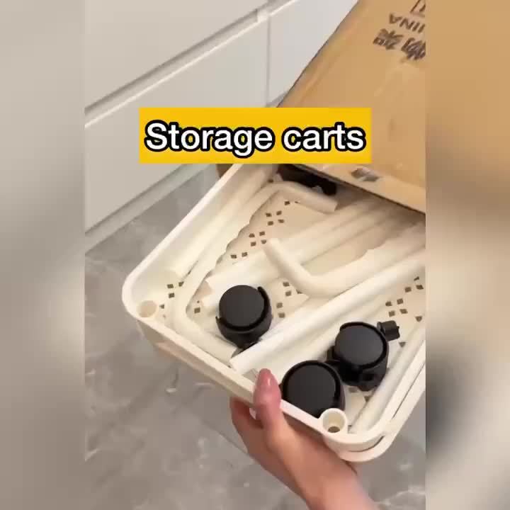 Pulley Movable Push Frame Storage Cart with Wheels