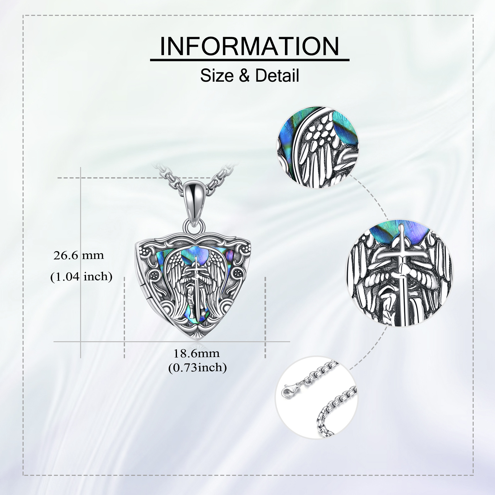 S925 Sterling Silver Religious Locket Necklace