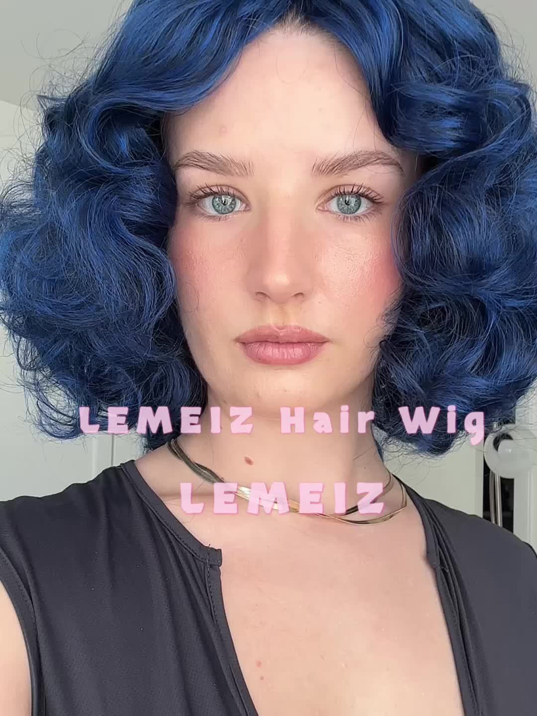 navy blue curly wigs women synthetic hair blue hair wigs - Temu display picture 3