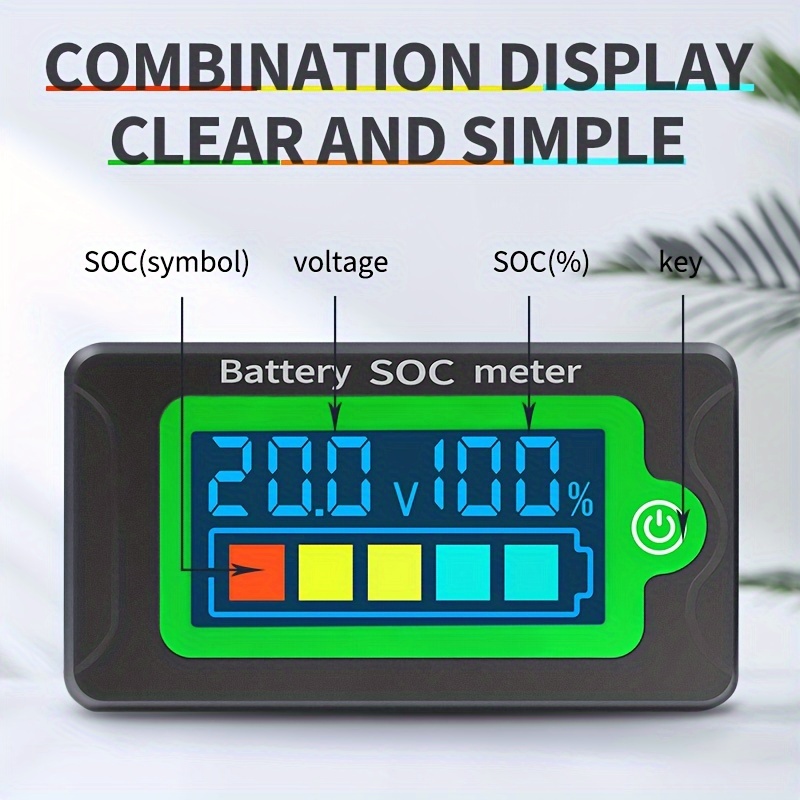 Monitor Your Marine RV Battery Capacity with this 10-100V Volt Monitor -  12V, 24V, 48V, 60V, 72V, Lithium Battery Voltage & Fahrenheit Temperature  Ind