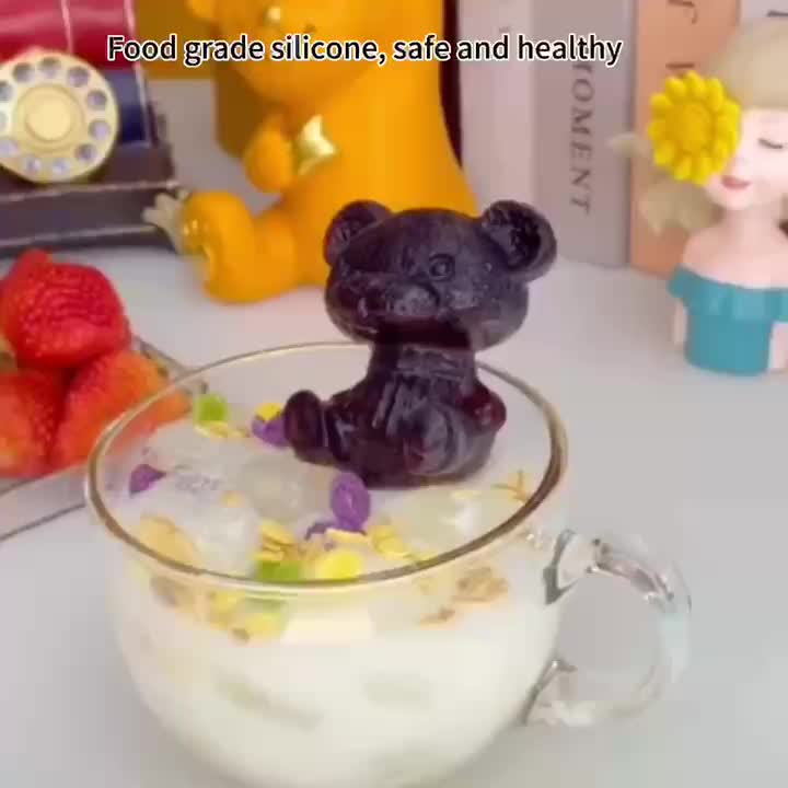 Cute Teddy Bear Ice Cube Tray Silicone Flexible Food Grade - Temu