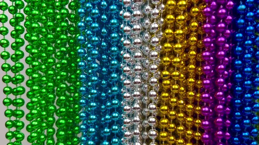 YSPPF Mardi Gras Bead Necklaces Gold Purple Green Colors Jumbo Ball Necklace Party Supplies(10 Pcs)