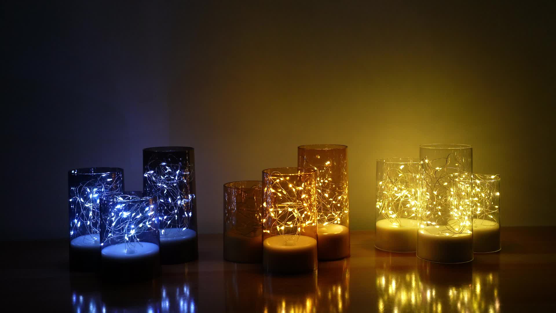Eywamage Bougies sans flamme en verre doré vacillant, bougies LED  électriques réalistes à piles avec télécommande D 7,6 cm H 10,2 cm 12,7 cm  15,2 cm