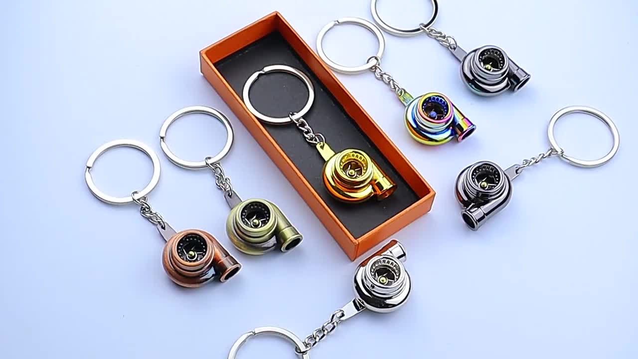 24K/GOLD TURBO BEARING KEYCHAIN METAL KEY RING/CHAIN WHISTLE BOOSTED  SPOOLING P1