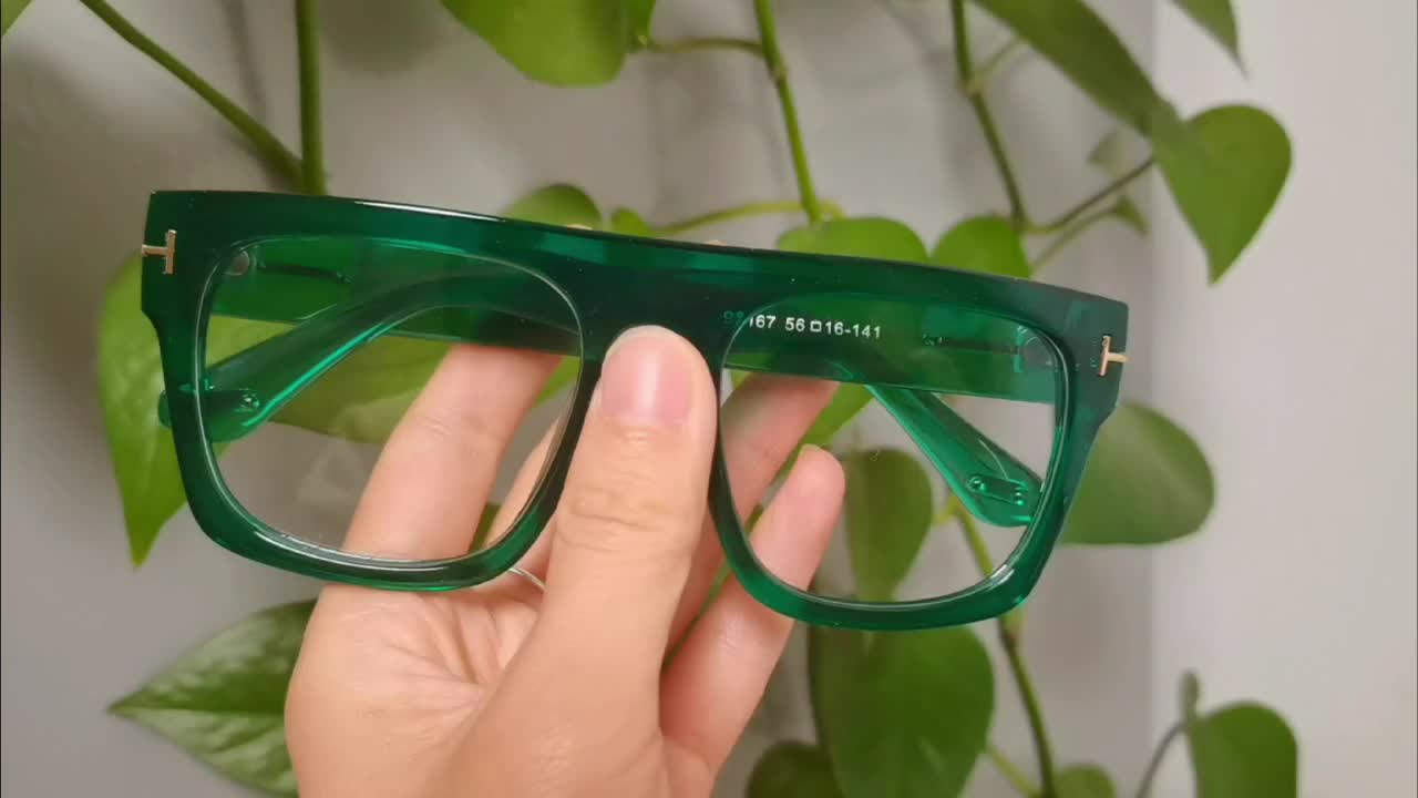 Men's Square Flat Mirror Myopia Glasses Anti Light PC Spectacles