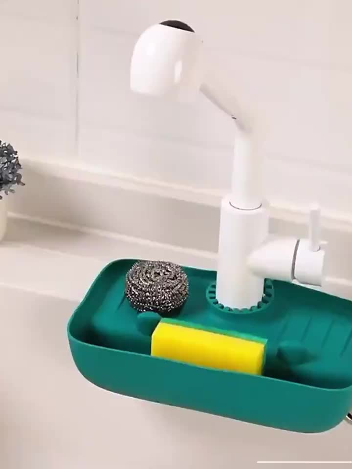 Dependable Industries Kitchen Sponge Holder Bathroom Vanity Green Frog  Shape Novelty Includes Sponge and Clear Gift Box 