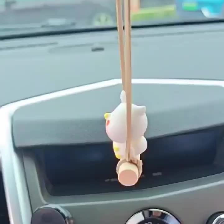 Cute Cute Chicken Little Rabbit Car Rearview Mirror Pendant - Temu