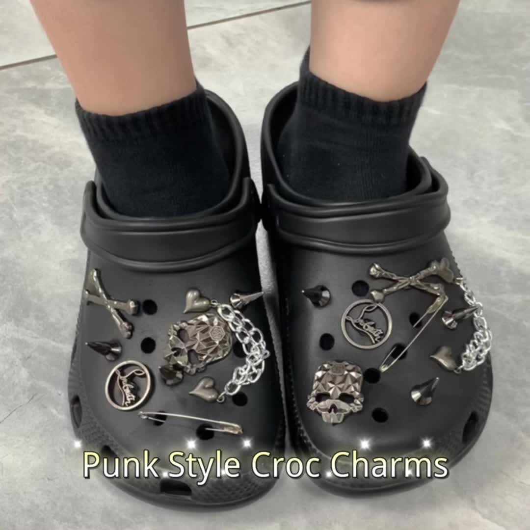 Diy Punk Croc Charms Metal Rivet Shoe Charms For Sandals - Temu