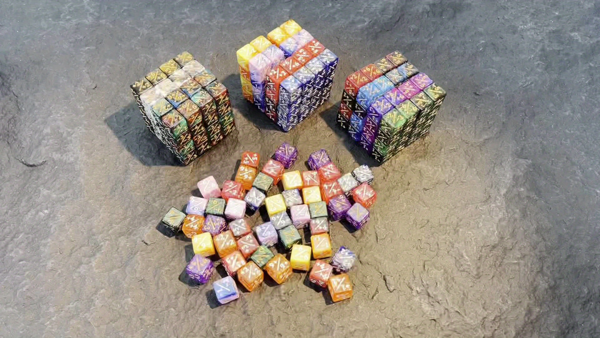 64pcs Acrylic Dice Counters for TCG & RPG Games
