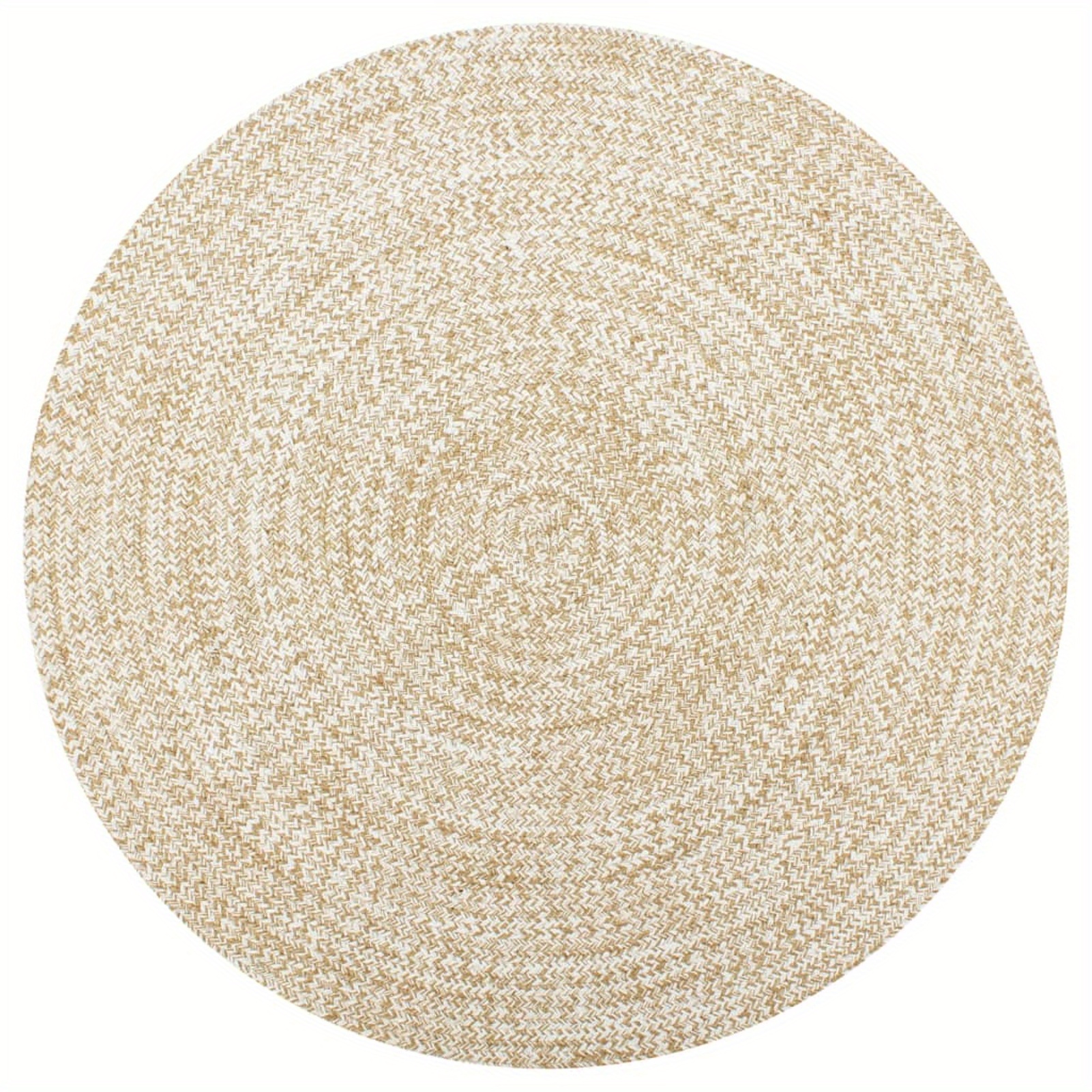 

Handmade Jute Rug White And Natural 120 Cm, Floor Rug For Living Rooms, Bedrooms, , Offices