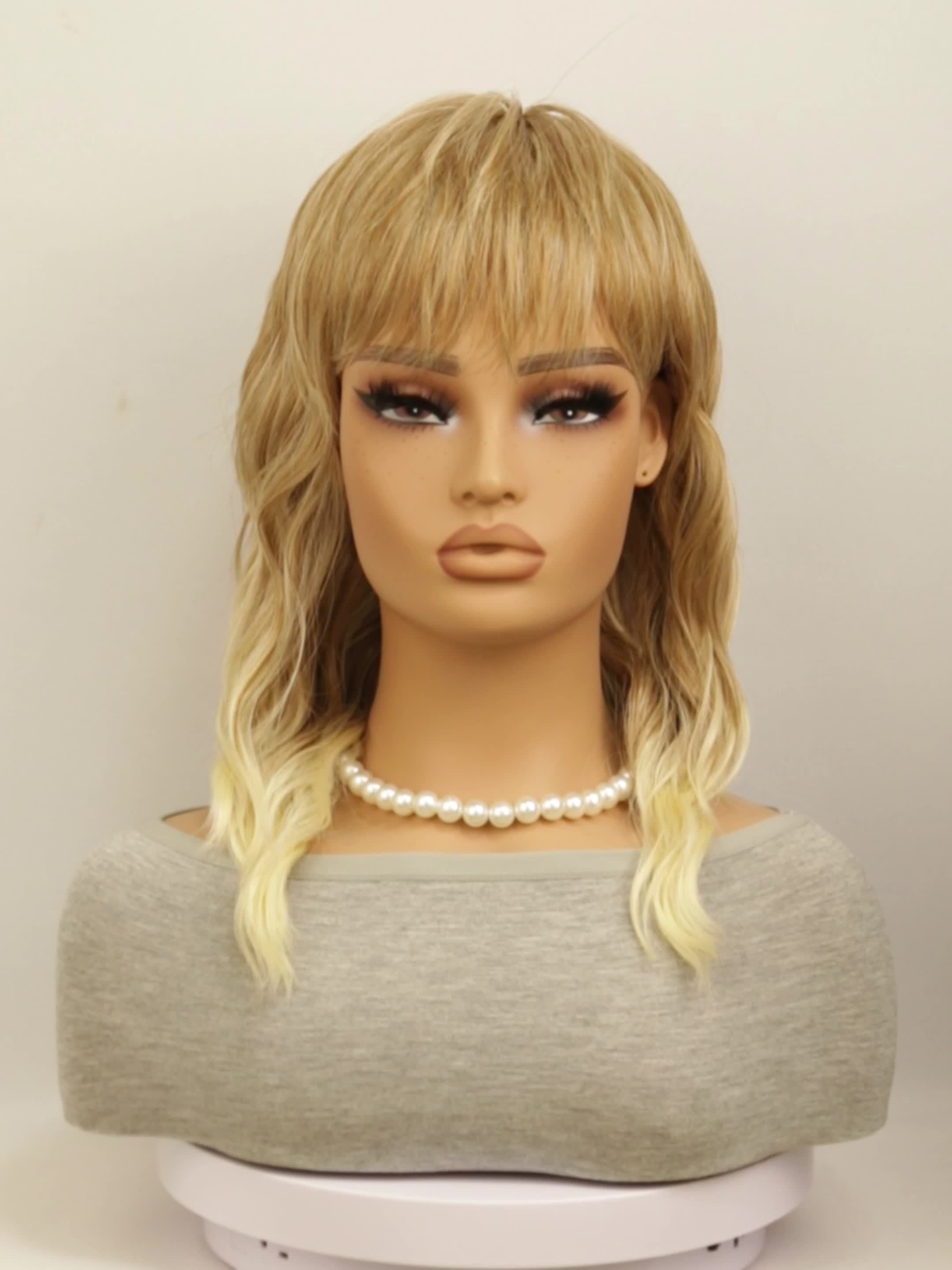 PAPSTAR Damen-Perücke „Kimberly“ – 80er Punk Style, Braun-blond, Inkl. Haarnetz