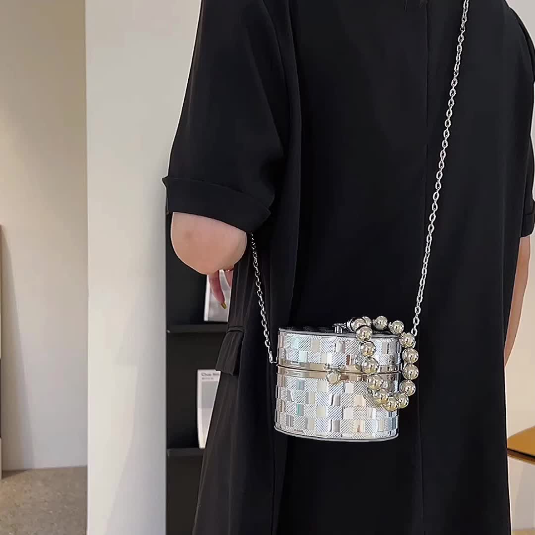 Chanel Clear Plastic Tweed Chain Shoulder Bag Black w/ Dust Bag Free  Shipping