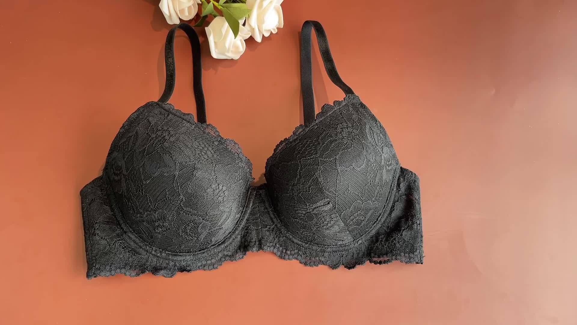 Floral Lace Push Bra Comfy Breathable Intimates Everyday Bra - Temu