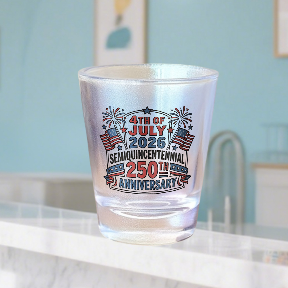 TEMU 2026 250th Anniversary Shot Glass 1.5oz 1pc Glass Cups Wedding Party Favors Best Warehouse Halloween, Thanksgiving Cups For