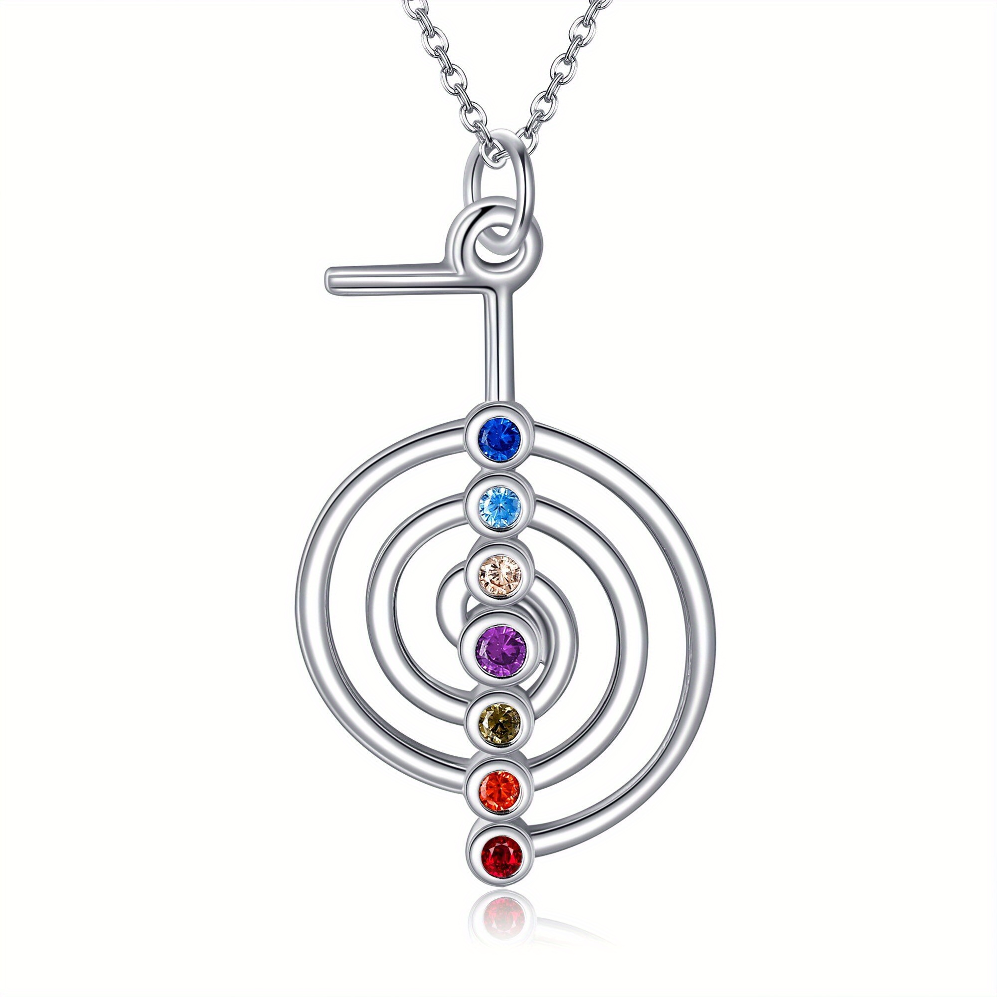 Sterling Silver Chakra Symbols Necklace
