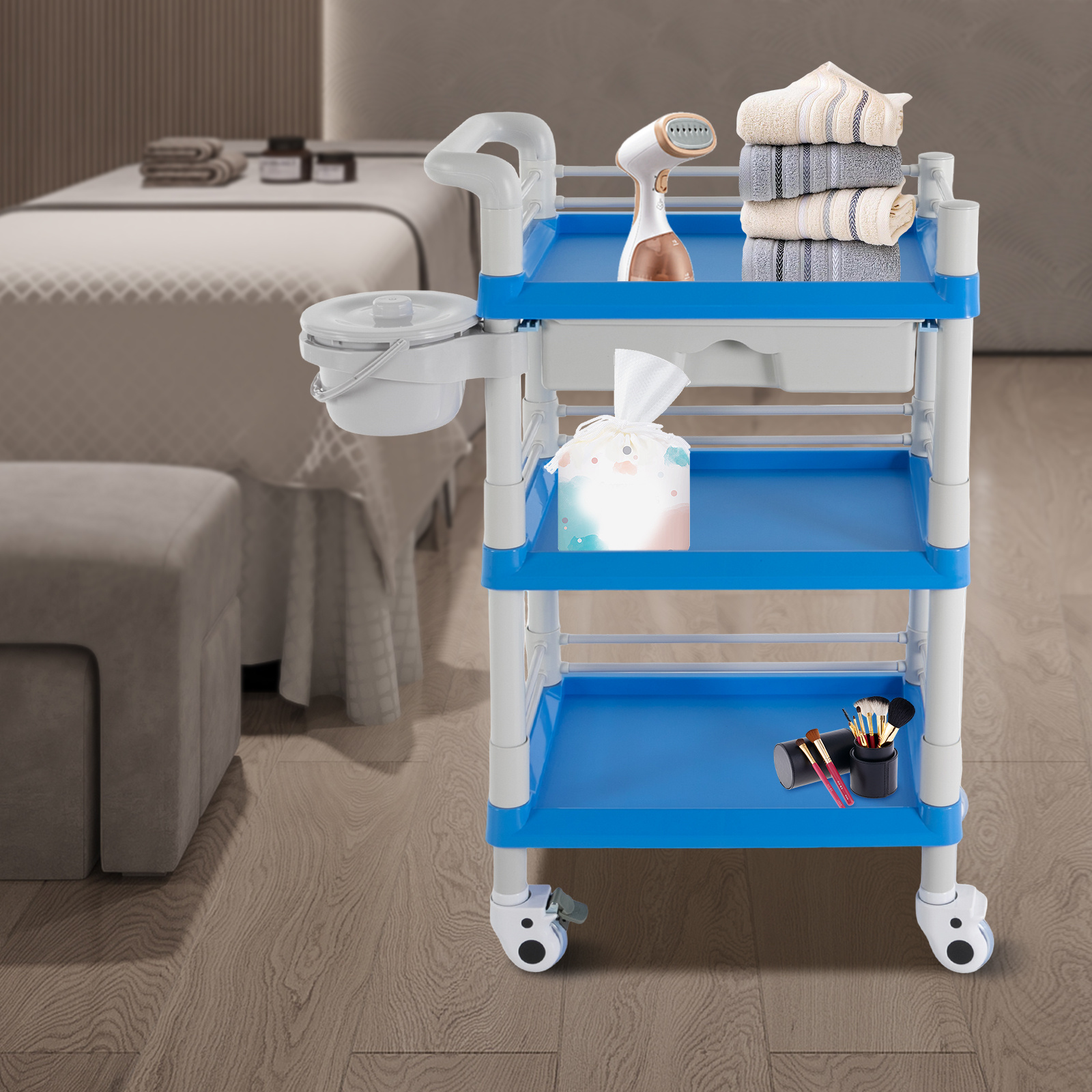 Professional Multi-functional Trolley - Compact Salon & Spa Storage Cart With Adjustable Trays, Durable Wheels For Skincare, Makeup Tools Organization In , Home Care Services