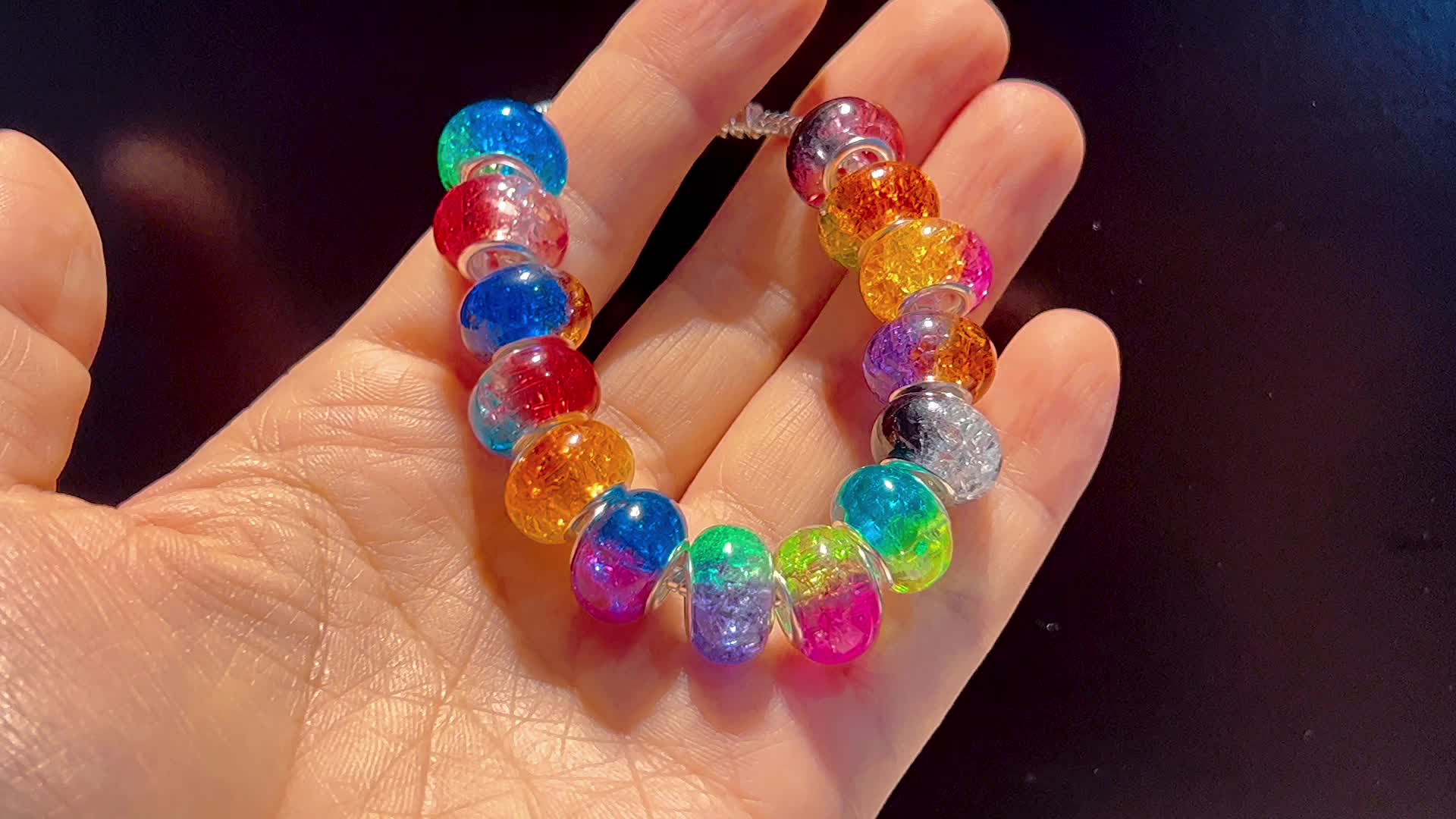 10pcs Jelly Color Glass Beaded Bracelet, Round 6mm Glass Beads Bangle, DIY Beaded Bracelet for Men and Women,Temu