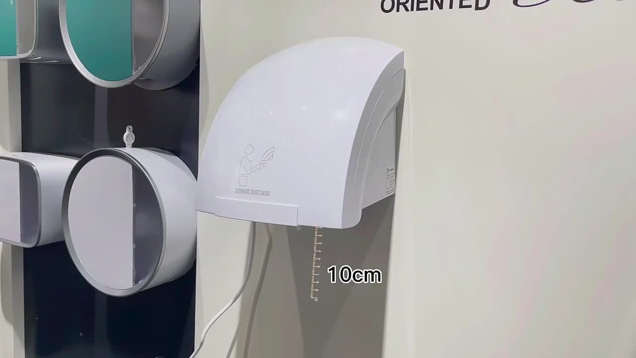 Secador de manos compacto blanco sin escobillas, Fabricante de  dispensadores automáticos de jabón comercial