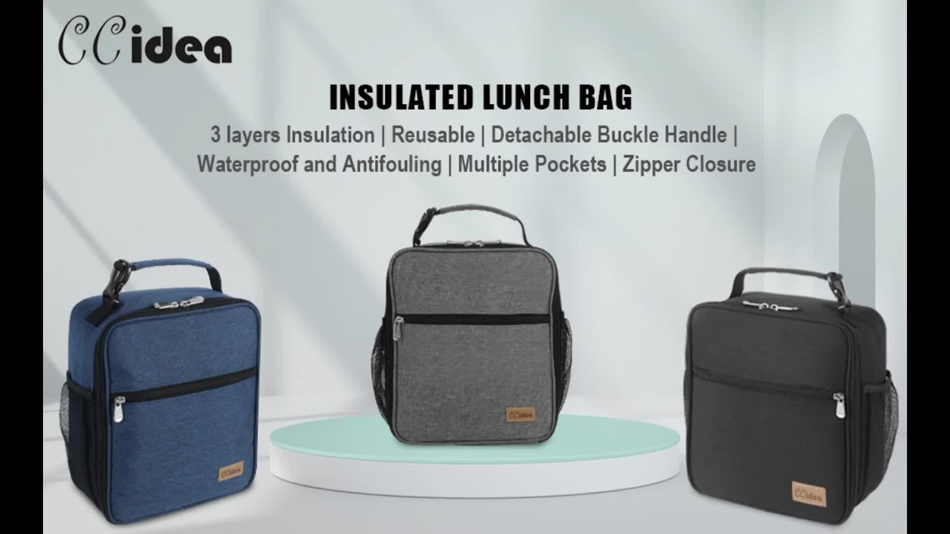 Simple Zipper Lunch Bag, Lunch Box For Office Work School