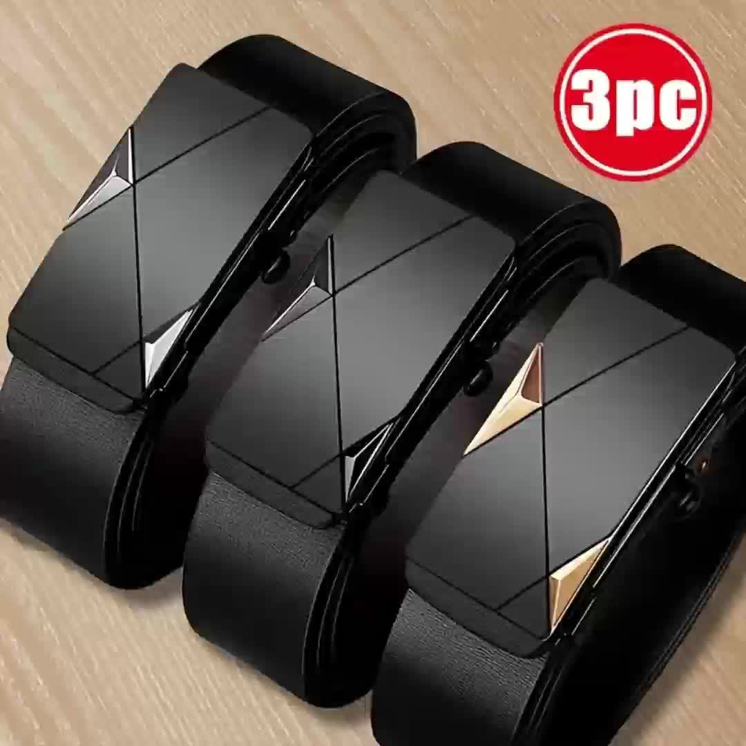 Men's Toothless Belt Set with Automatic Buckle for Business