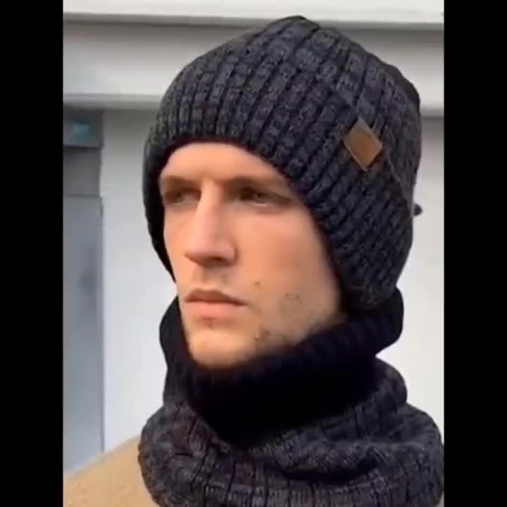 Nuevo gorro de punto cálido grueso de lana de otoño e invierno para hombre,  gorro de lana de invierno, gorro térmico para clima de nieve - Temu Spain