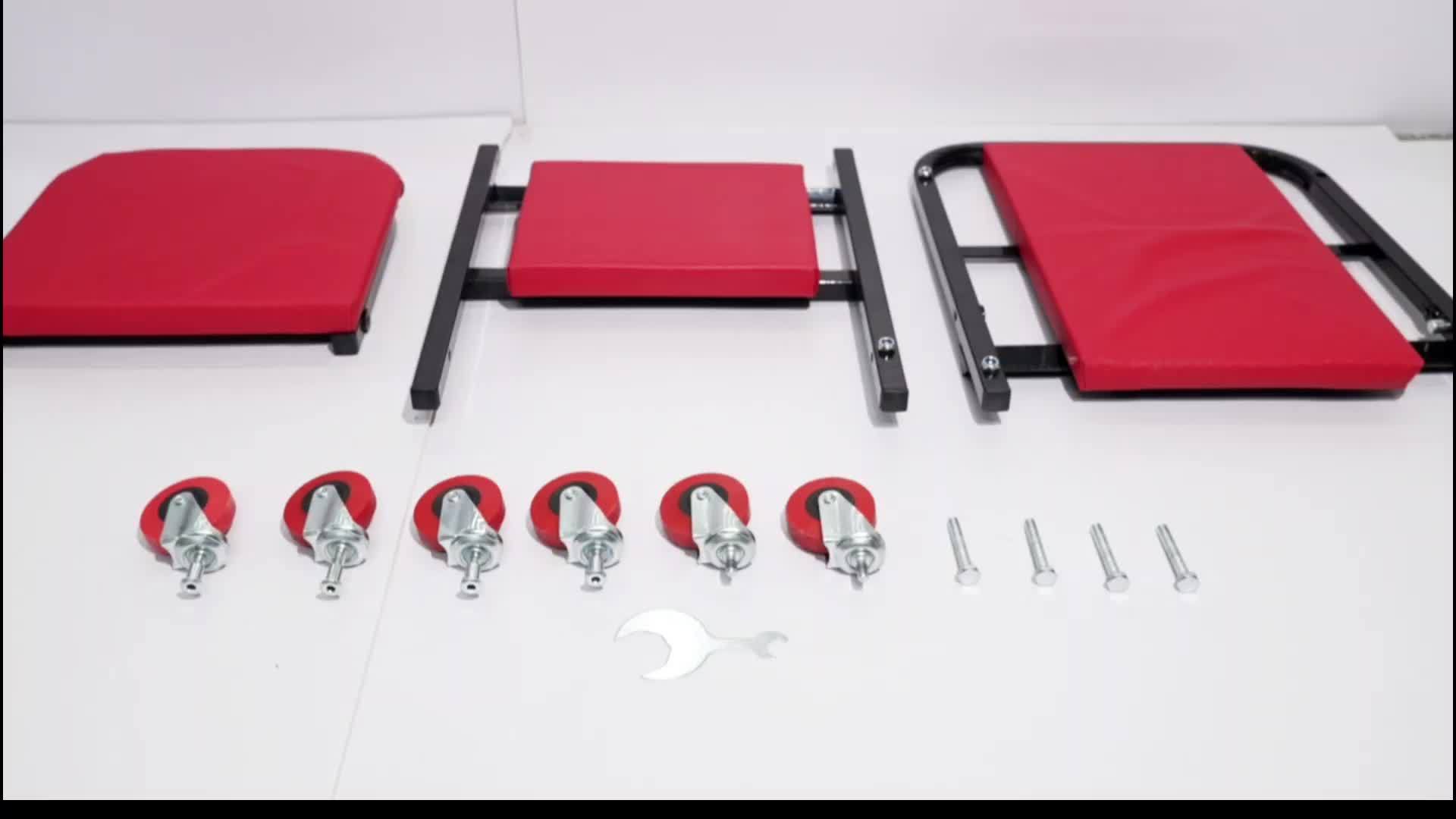 Car repair workbench with casters, 3-in-1/2-in-1 mechanical climber Z-shaped seat, 500-pound load capacity, foldable and adjustable rolling garage folding seat, lying, sitting, and leaning, with 6 casters 7 Car repair workbench with casters, 3-in-1/2-in-1 mechanical climber Z-shaped seat, 500-pound load capacity, foldable and adjustable rolling garage folding seat, lying, sitting, and leaning, with 6 casters - Image 7