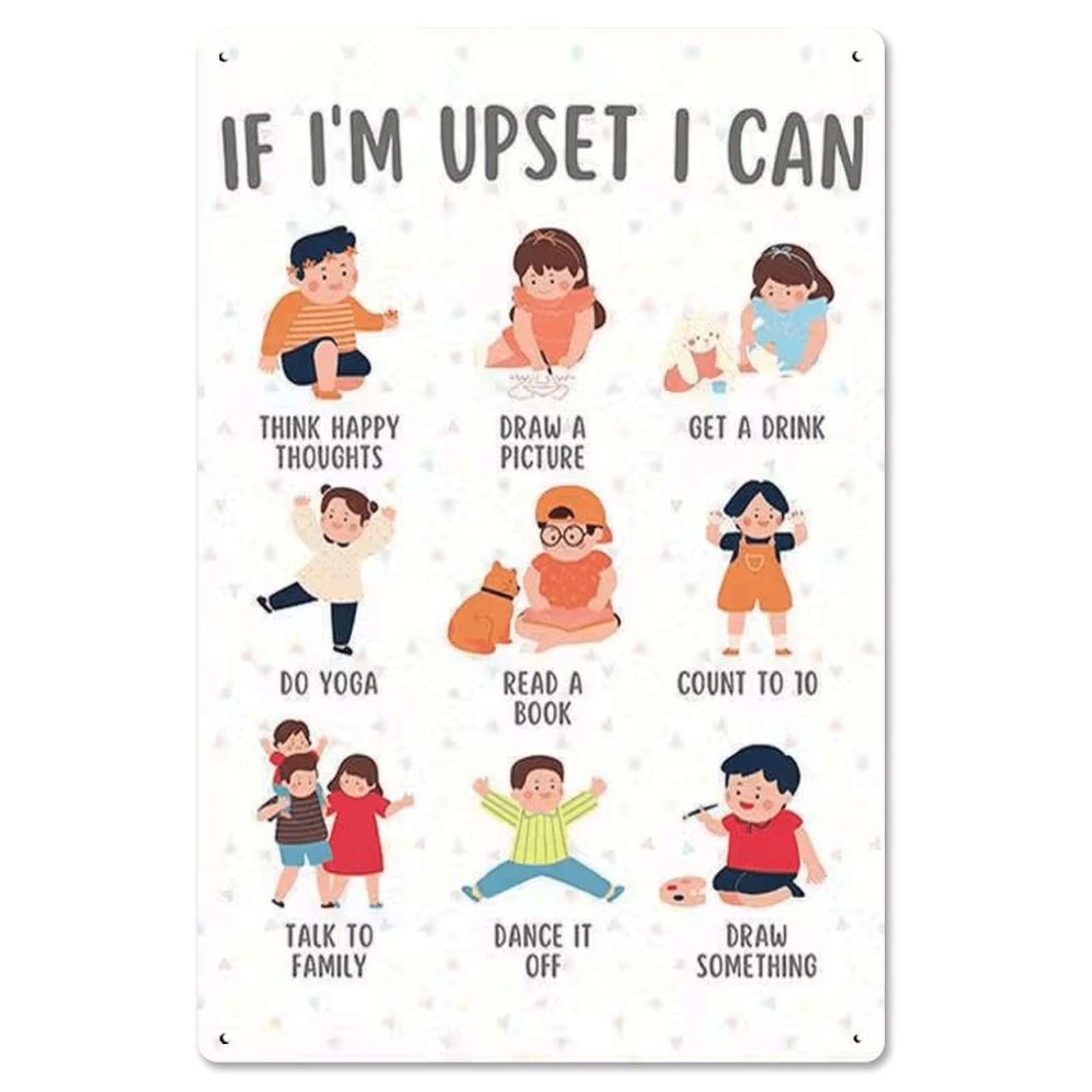TEMU 2d Flat, 1pc Care Strategies & Positive Affirmations Metal Wall Art Sign - Emotional Poster With Self- Phrases, Iron Hanging Plaque Suitable For