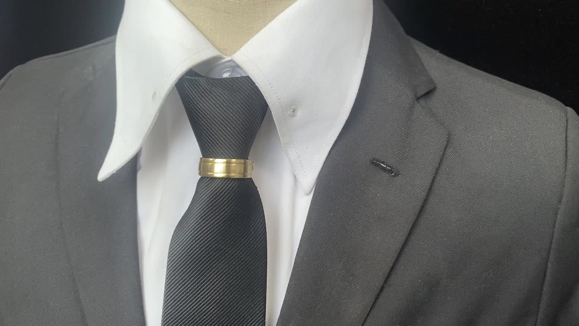Minimalist Solid Color D-Buckle Tie Clip Set