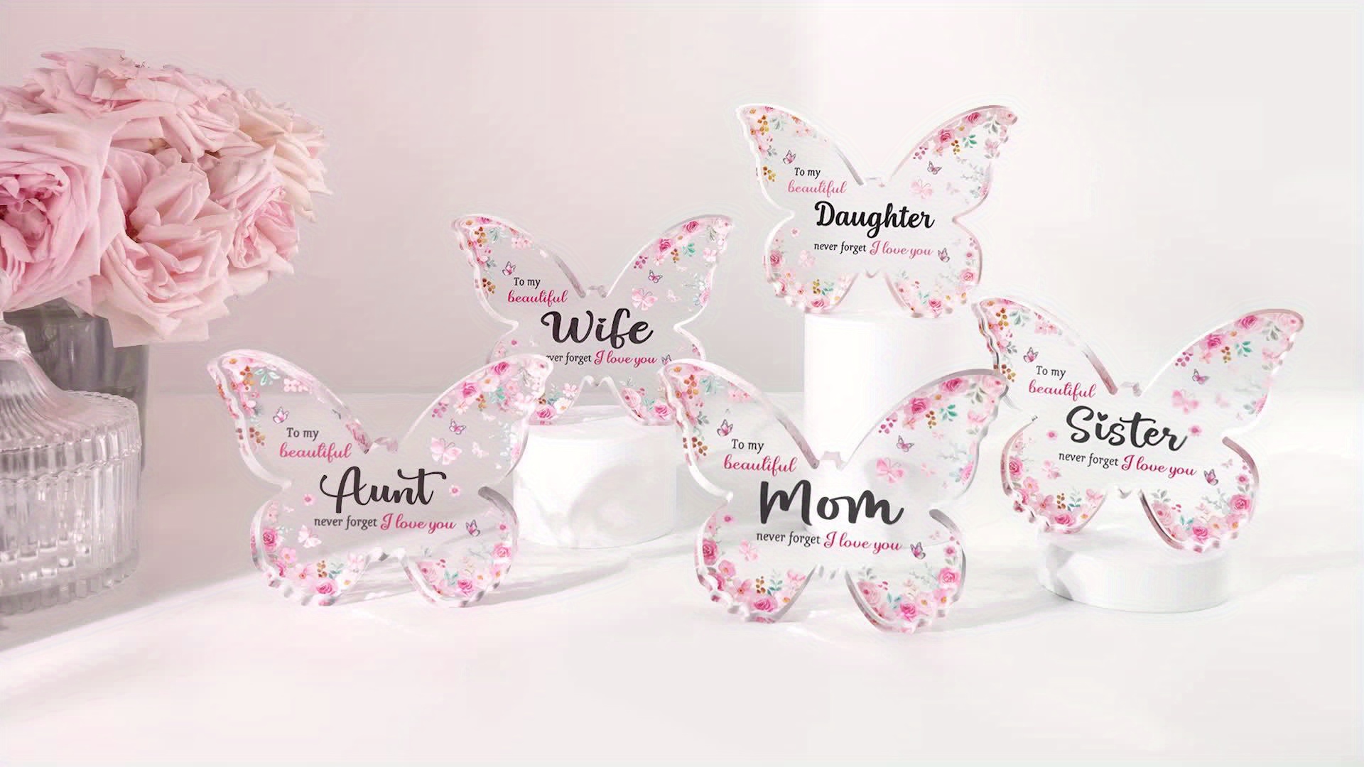 Butterfly-Shaped Acrylic Keepsake Plaque Unique Daughter Birthday Gift from Mom and Dad