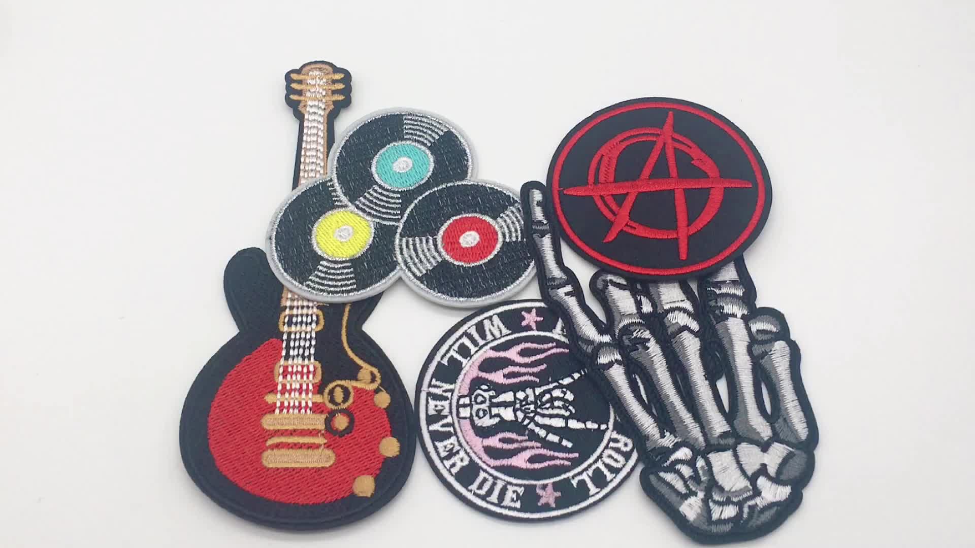 Rock roll Punk Guitar Patches On Clothes Stripes Iron On - Temu