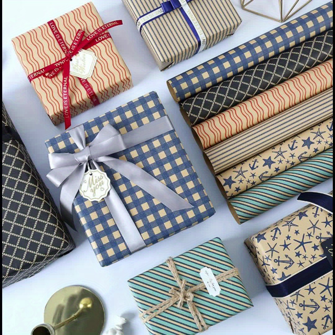 Vintage Masculine Wrapping Paper. Mens Gift Wrap. Birthday Wrapping Paper.  All Occasion. 