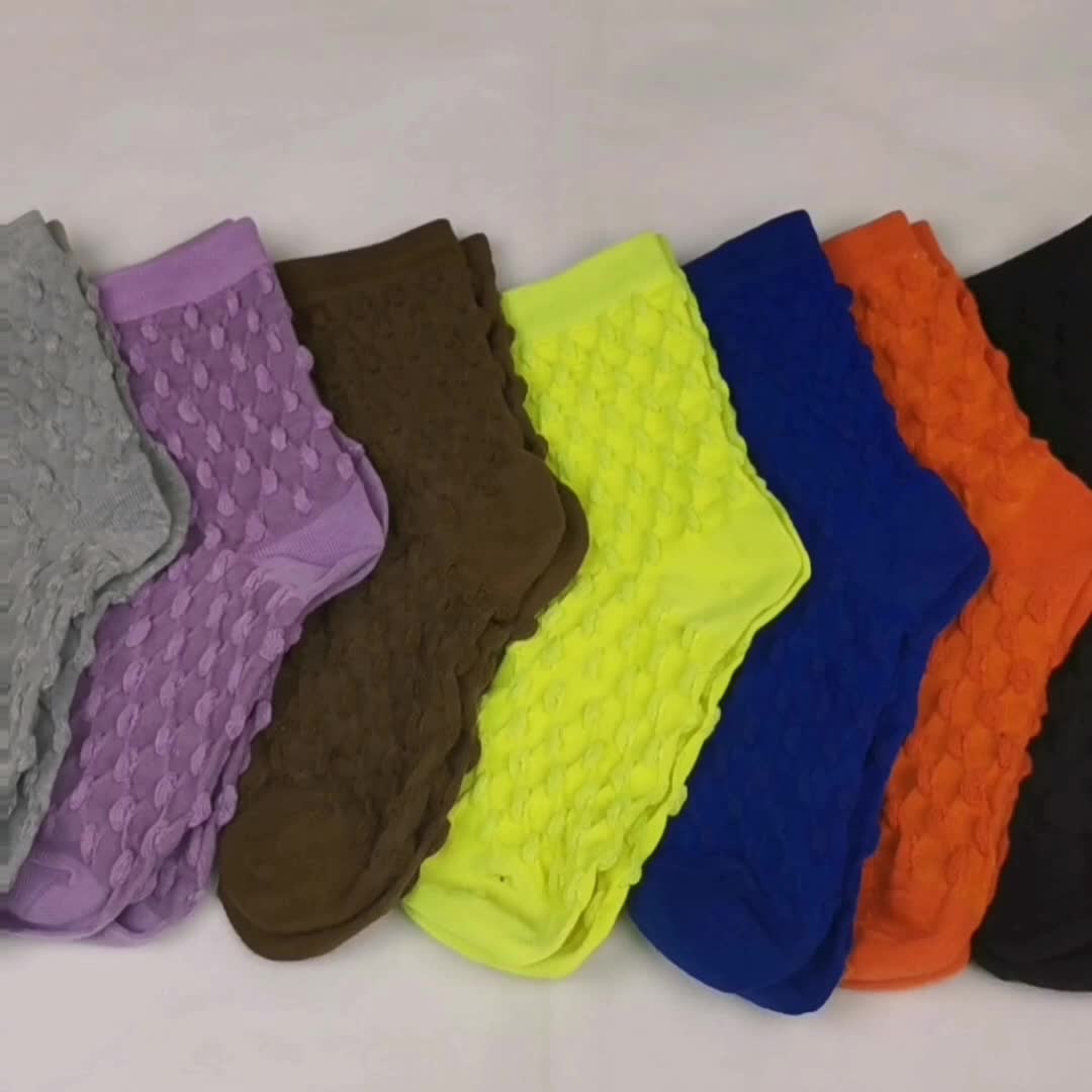 Textured Crew Socks, Solid Color Sporty Mid Tube Socks, Comfort Socks For  Women - Temu