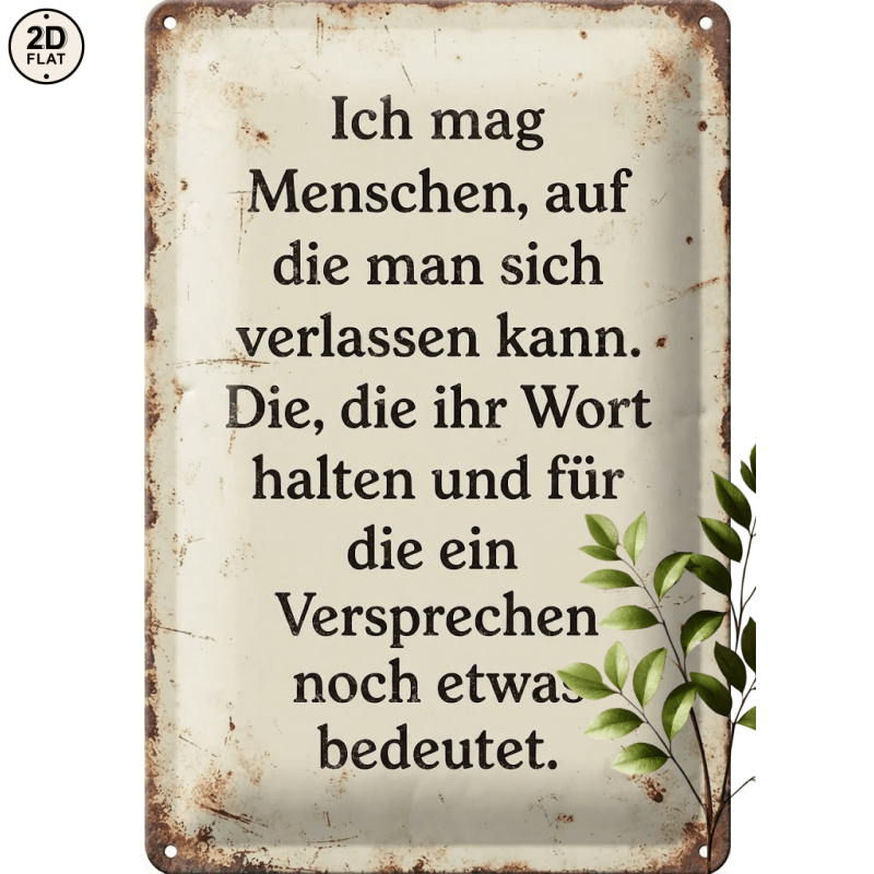Image of 2d Flat, 1pc Metal Sign. I You Can Rely On Who Keep Their Word Quote Sign Perfect For Home, Office, Bar, Outdoor Decor 20x30cm 2d Flat, 2d Flat