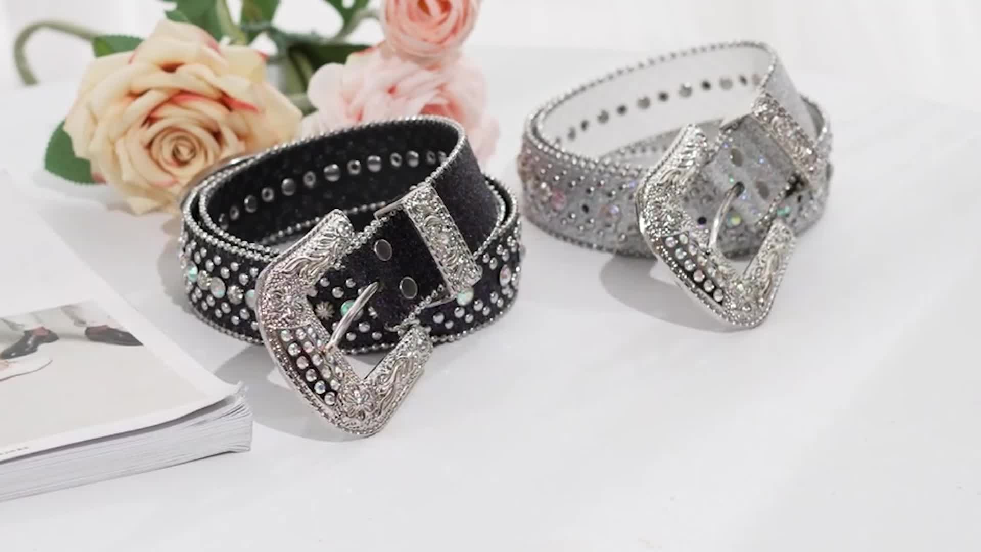  Haitpant Luxury Rhinestones Belt Cowboy Belts For Women Man  Crystal Designer Diamond Studded Belt : Clothing, Shoes & Jewelry