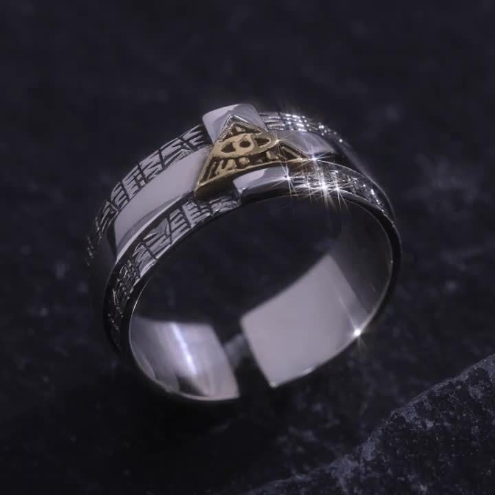 Vintage Punk Cross Open Ring S925 Silver Retro Thai Style Finger Ring