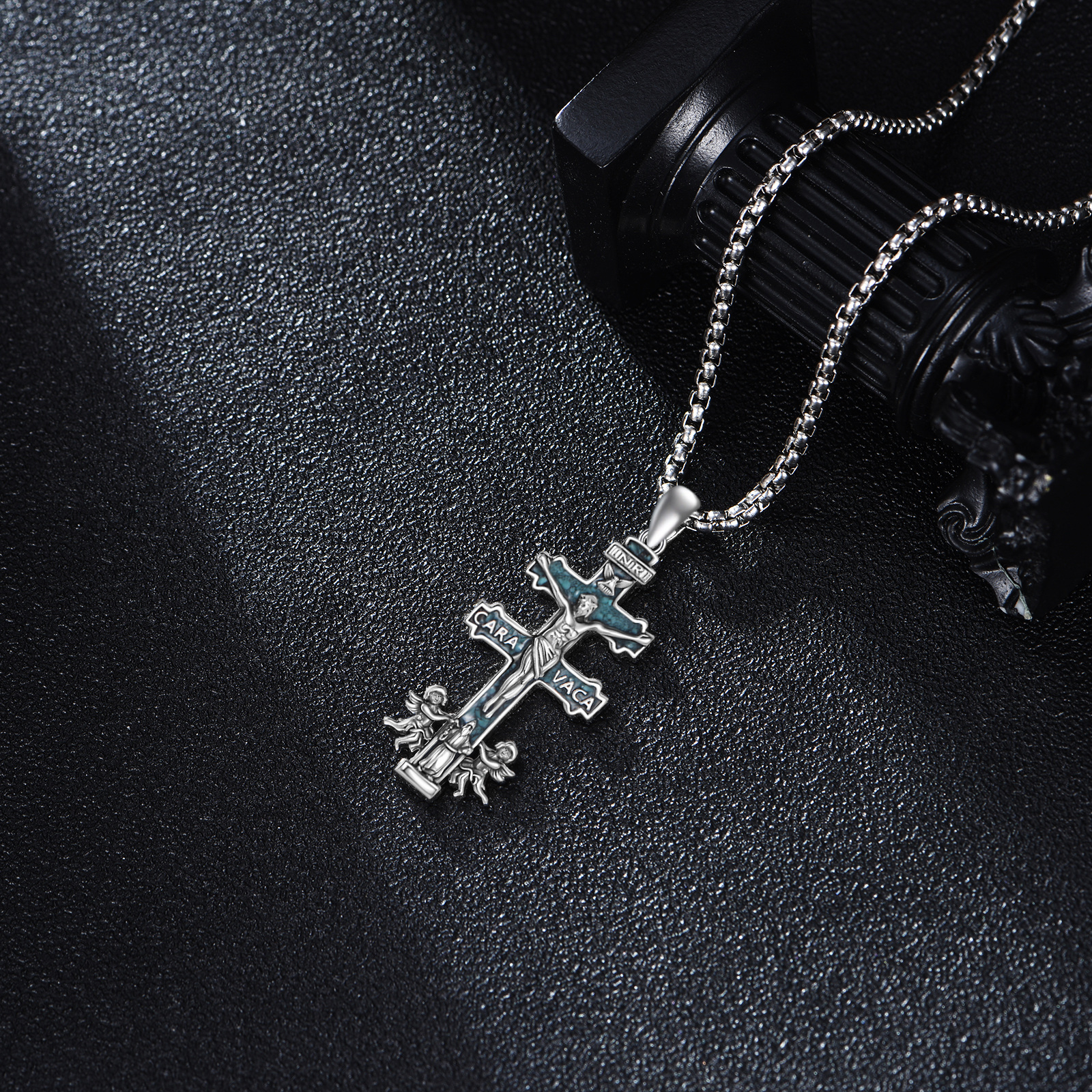 925 Sterling Silver Caravaca Cross Necklace, Religious Gift