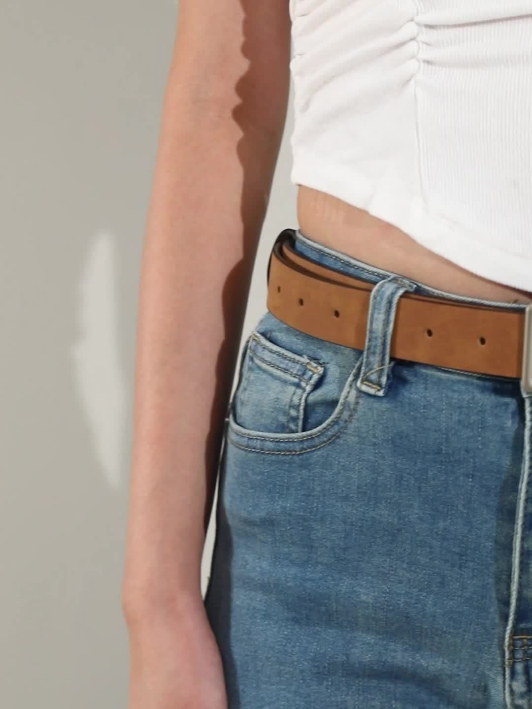 Women Leather Belts Jeans Luxury Brand Designer Belts Female - Temu