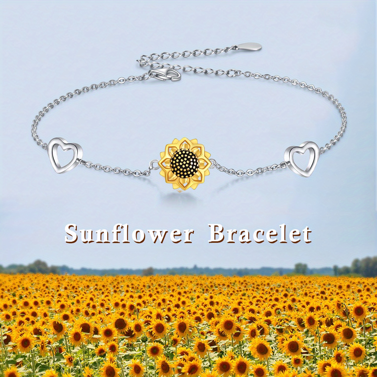 Sunflower Bracelet, 925 Sterling Silver