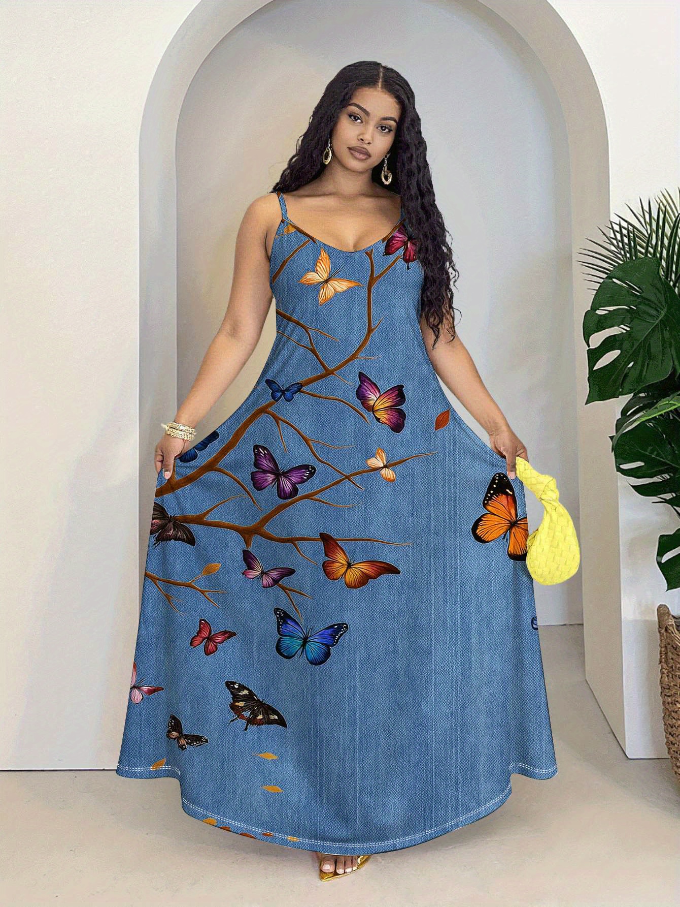 knee length dresses for ladies Baltic Born Womens Uma Velvet Maxi Dress | Black Butterfly Print