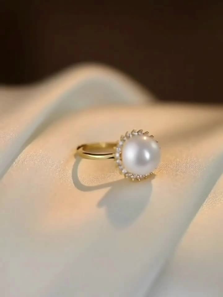 Freshwater Pearl Ring Adjustable Size Elegant Jewelry